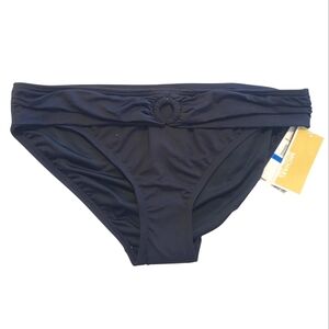 MICHAEL KORS Black Bikini Bottom with Ring Detail NWT
